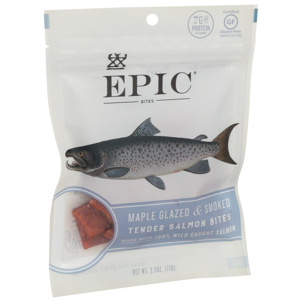 Epic Jerky Slmn Mple Bites - 3 Ounce, Case of 8