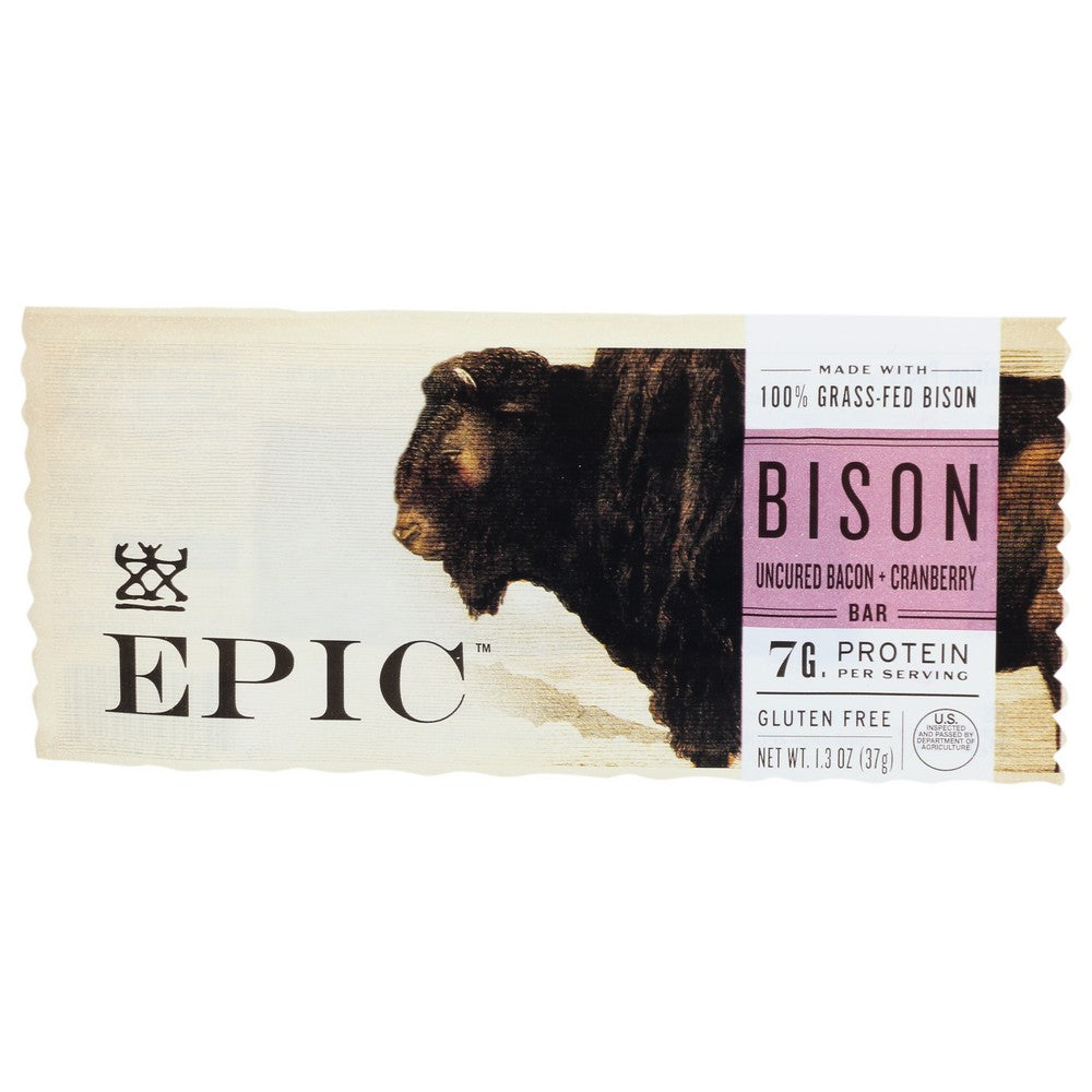 Epic Bar Bison Bacon Crnbrry - 1 Ounce, Case of 12