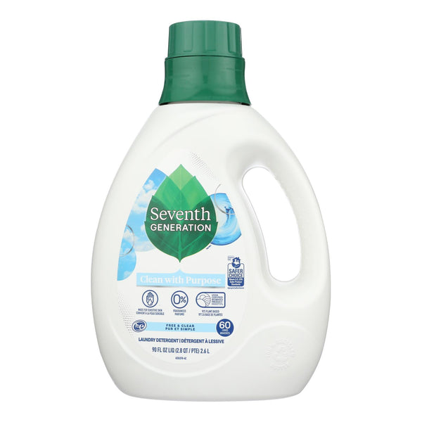 Seventh Generation - Liquid Laundry Free And Clear - Case of 4-90 Fluid Ounce