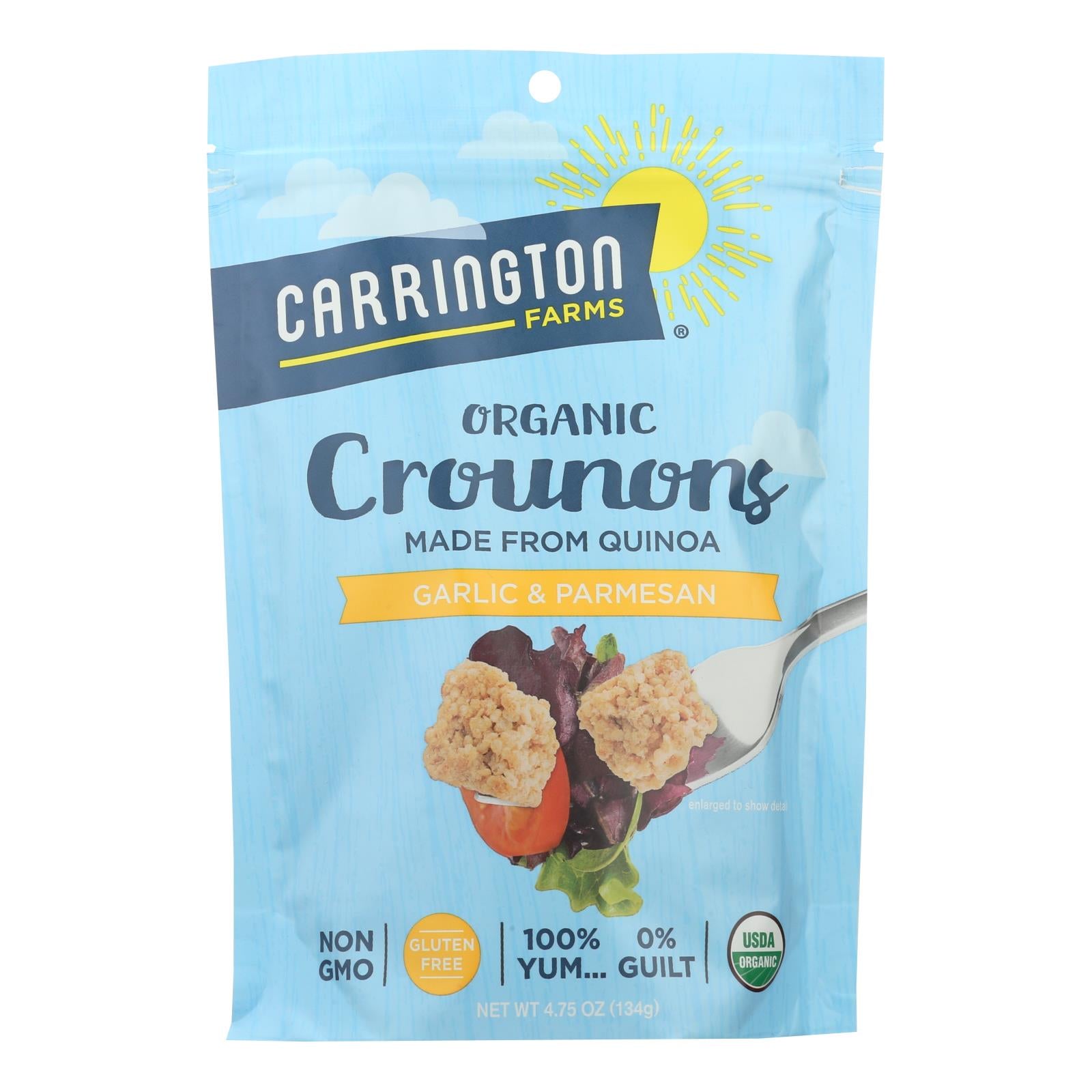 Carrington Farmsﾮ Organic Crounons Garlic & Parmesan - Case of 6 - 4.75 Ounce