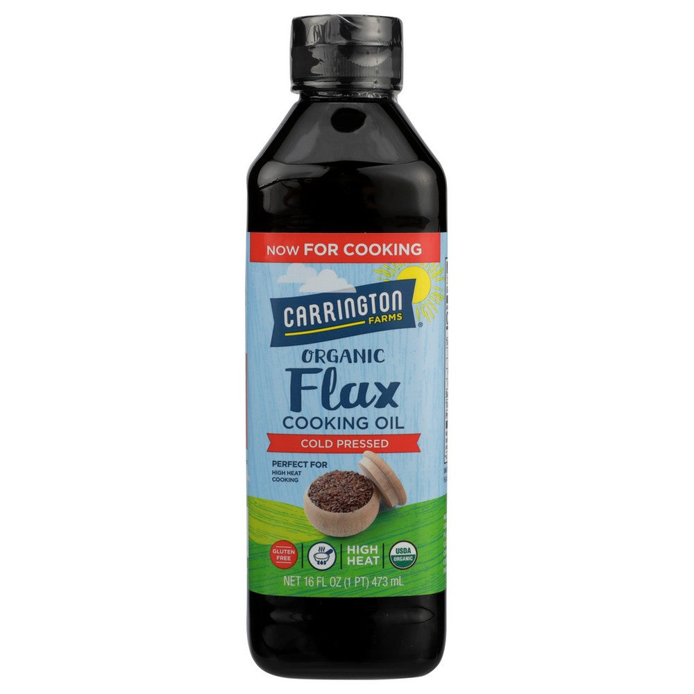 Carrington Farms Oil Cooking Flax Organic - 16 Fluid Ounce, Case of 6