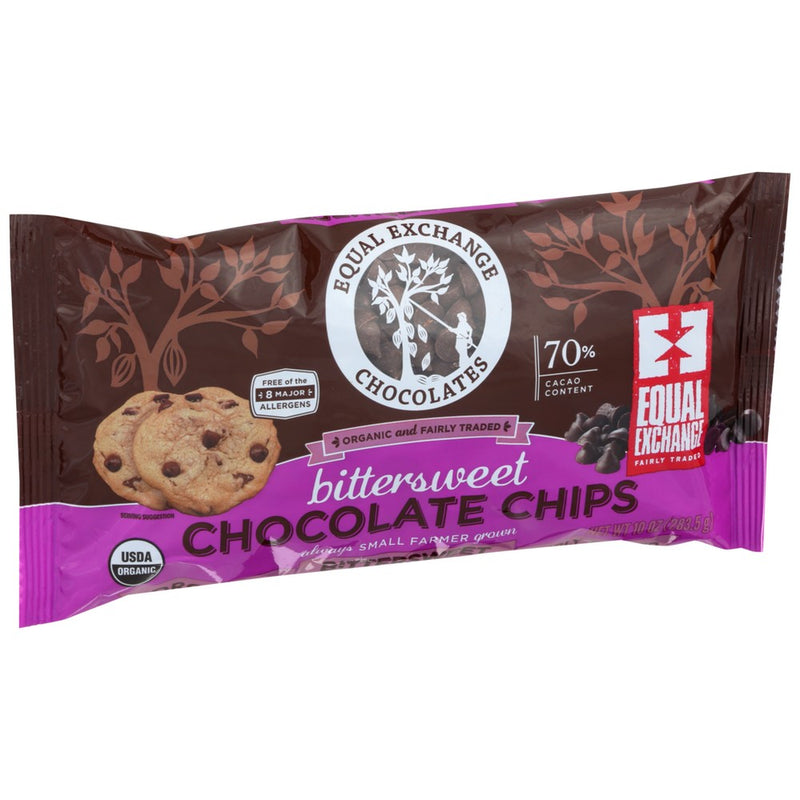 Equal Exchange Chips Choc Bitterswt Organic - 10 Ounce,  Case of 12