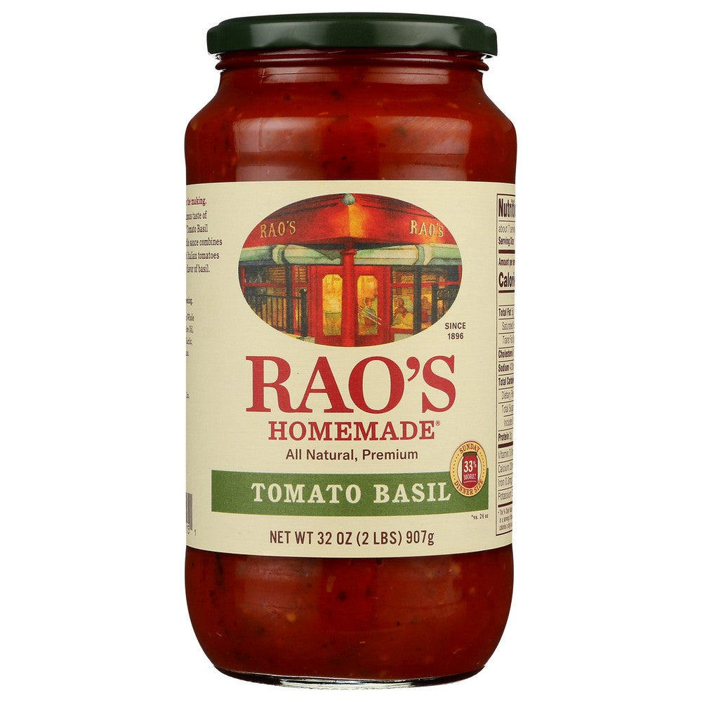 Raos Sauce Tomato Basil - 32 Ounce, Case of 6