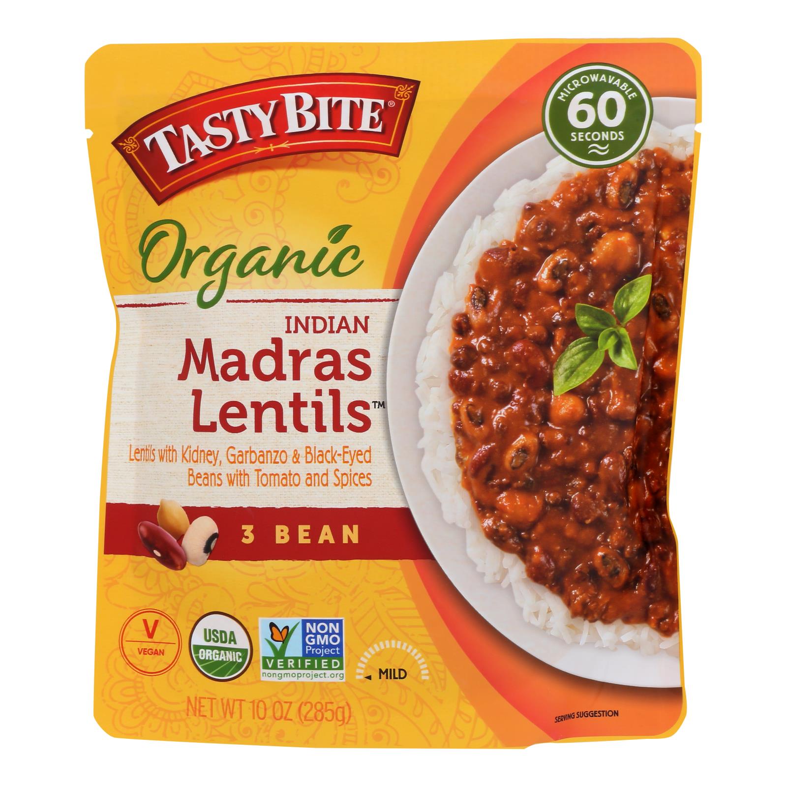 Tasty Bite - Lentils Madras 3 Bean - Case of 6-10 Ounce