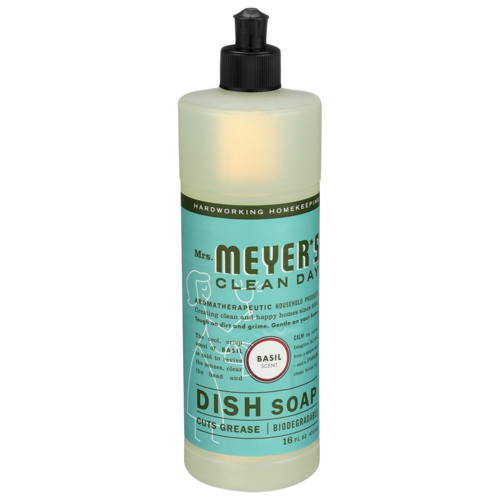 Mrs Meyers Clean Day Soap Dish Liquid Basil - 16 Ounce, Case of 6