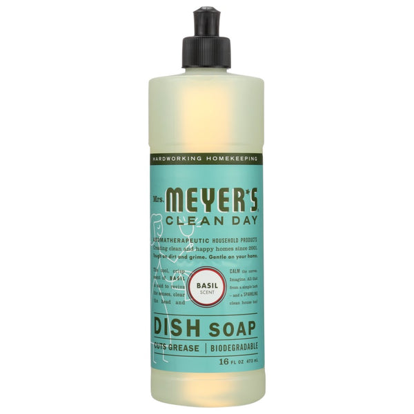 Mrs Meyers Clean Day 651202, Mrs. Meyer's Clean Day Basil Dish Soap, 16 Oz.,  Case of 6