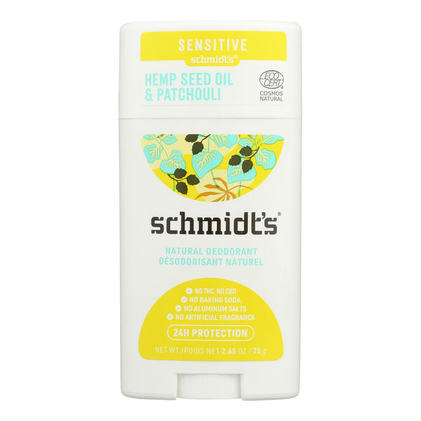 Schmidts - Deodorant Hemp Ptchu & Hop Stk - 1 Each-2.65 Ounce