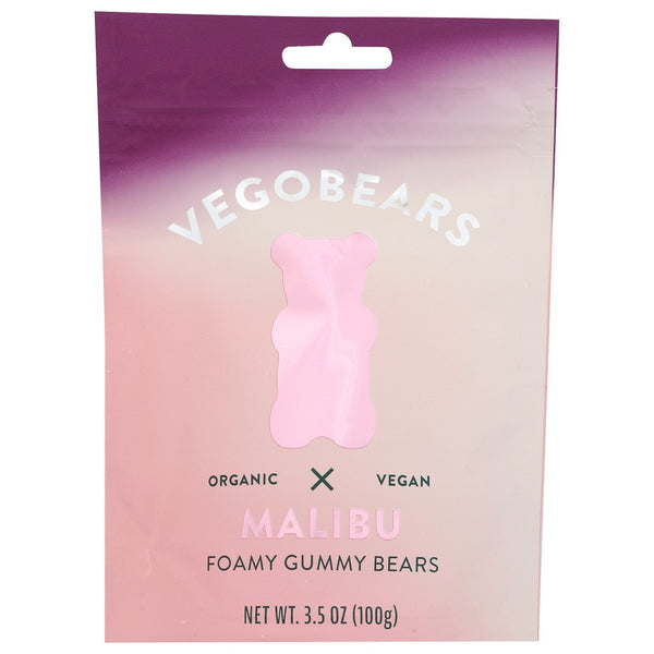 Vegobears 503051,  Organicanic Vegan Foamy Gummy Bears 3.5 Ounce,  Case of 10