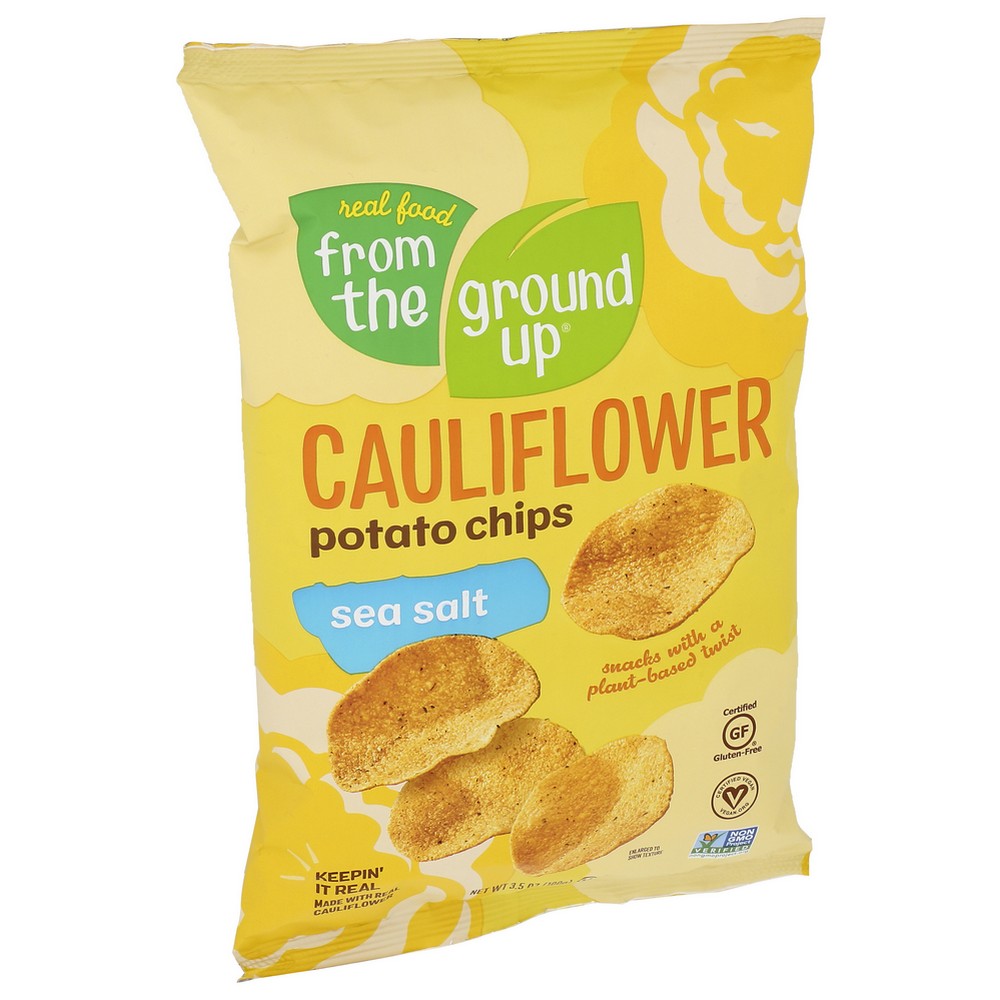 From The Ground Up Cauliflower Chip Sea Salt - 4 Ounce, Case of 12