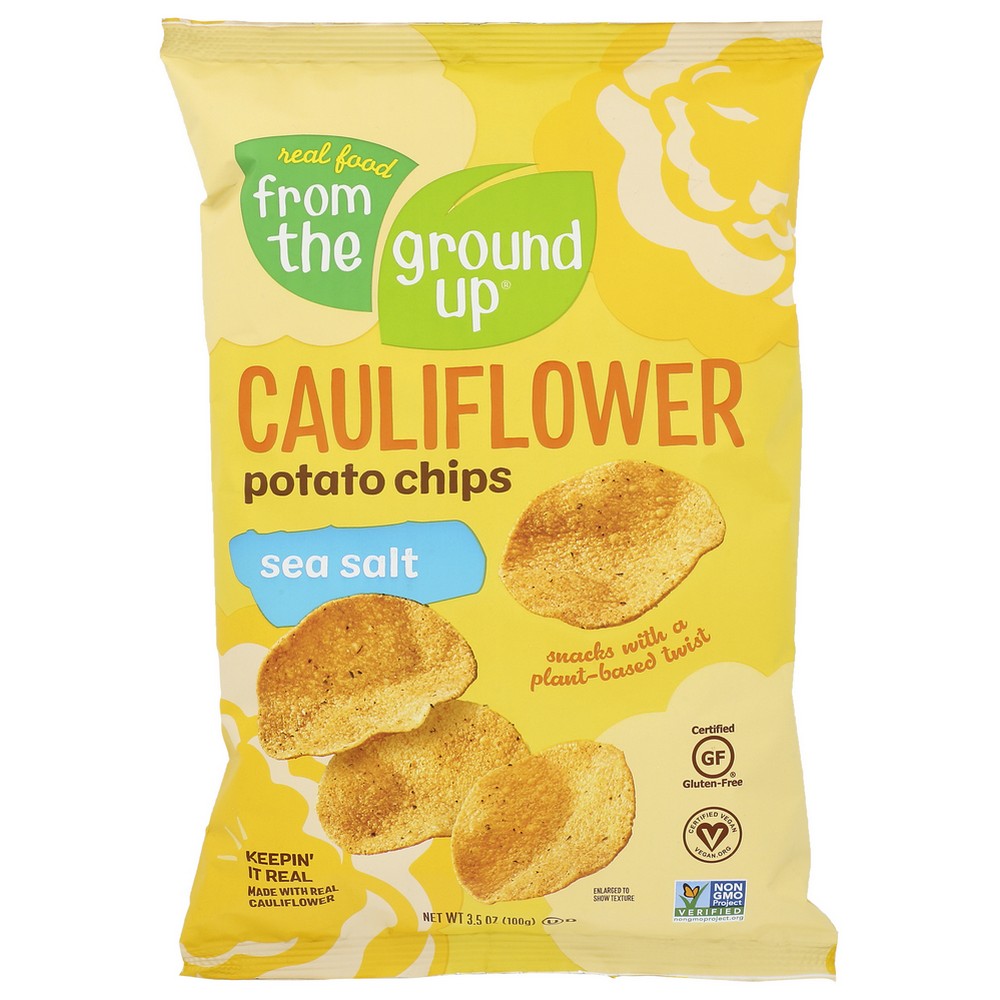 From The Ground Up Cauliflower Chip Sea Salt - 4 Ounce, Case of 12
