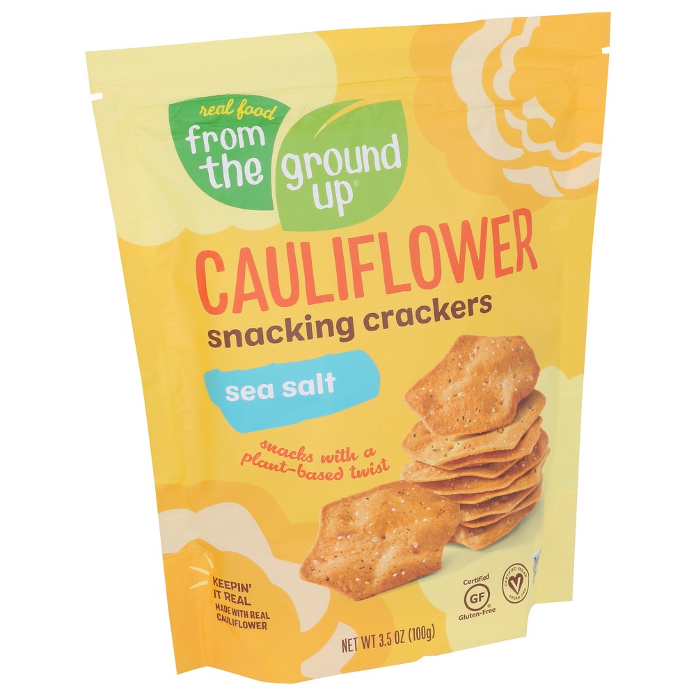 From The Ground Up Cracker Caul Snack Seasalt - 4 Ounce, Case of 6