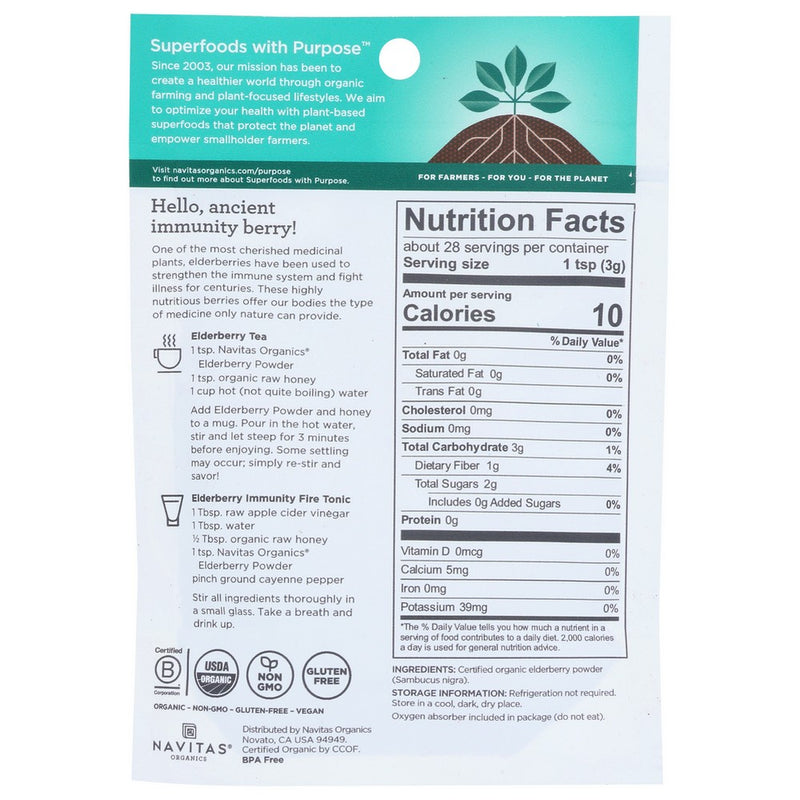 Navitas Organicanics® ,  Elderberry Powder 3Oz 3 Ounce,  Case of 6