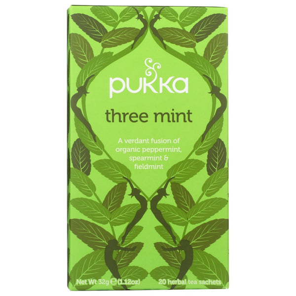 Pukka , Organicanic Herbal Tea Three Mint 1.12 Ounce,  Case of 6