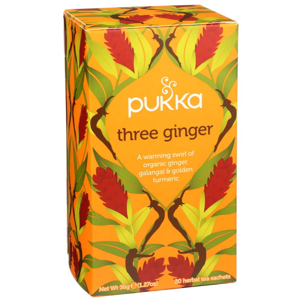 Pukka Herbs Tea Herbal Three Ginger - 20 Bag, Case of 4