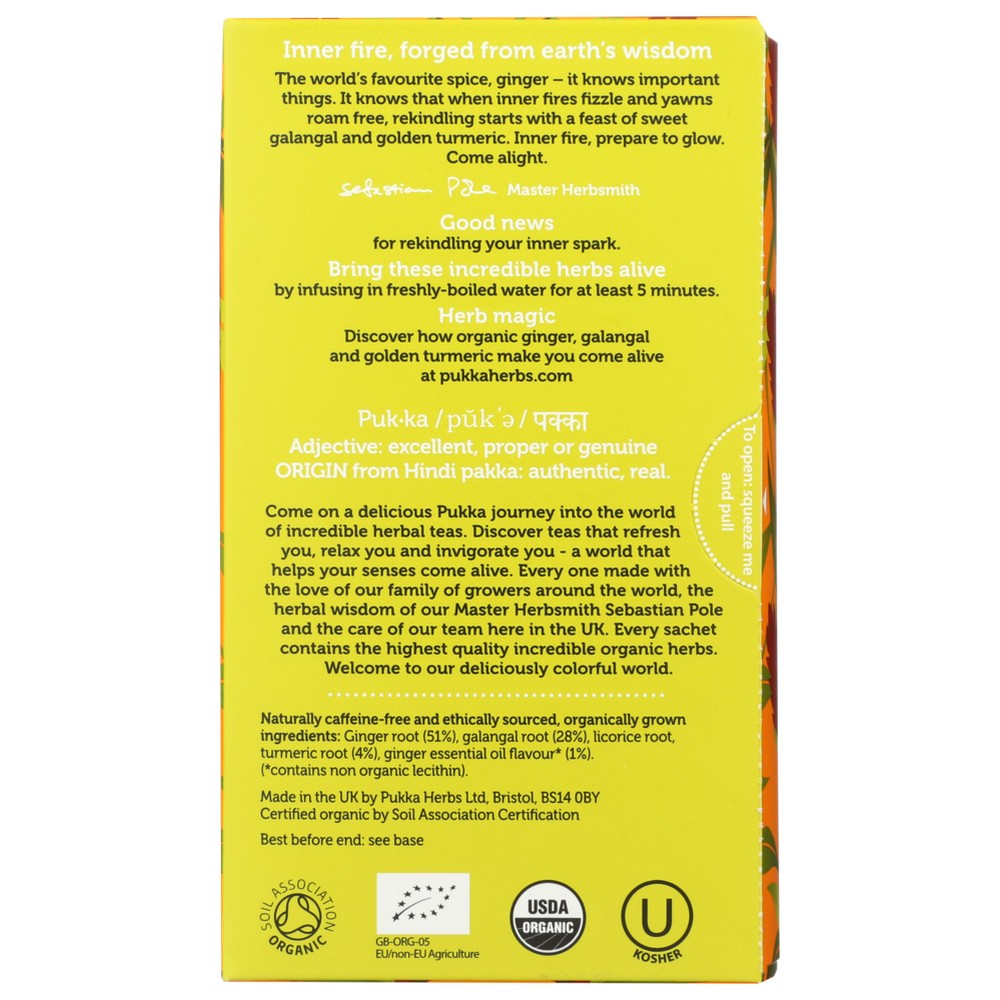 Pukka Herbs Tea Herbal Three Ginger - 20 Bag, Case of 4
