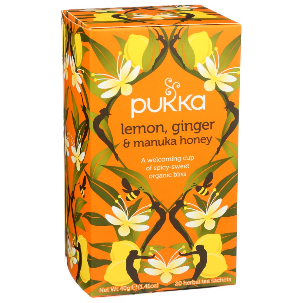Pukka Herbs Tea Herbal Lemon Gngr Hny - 20 Bag, Case of 4
