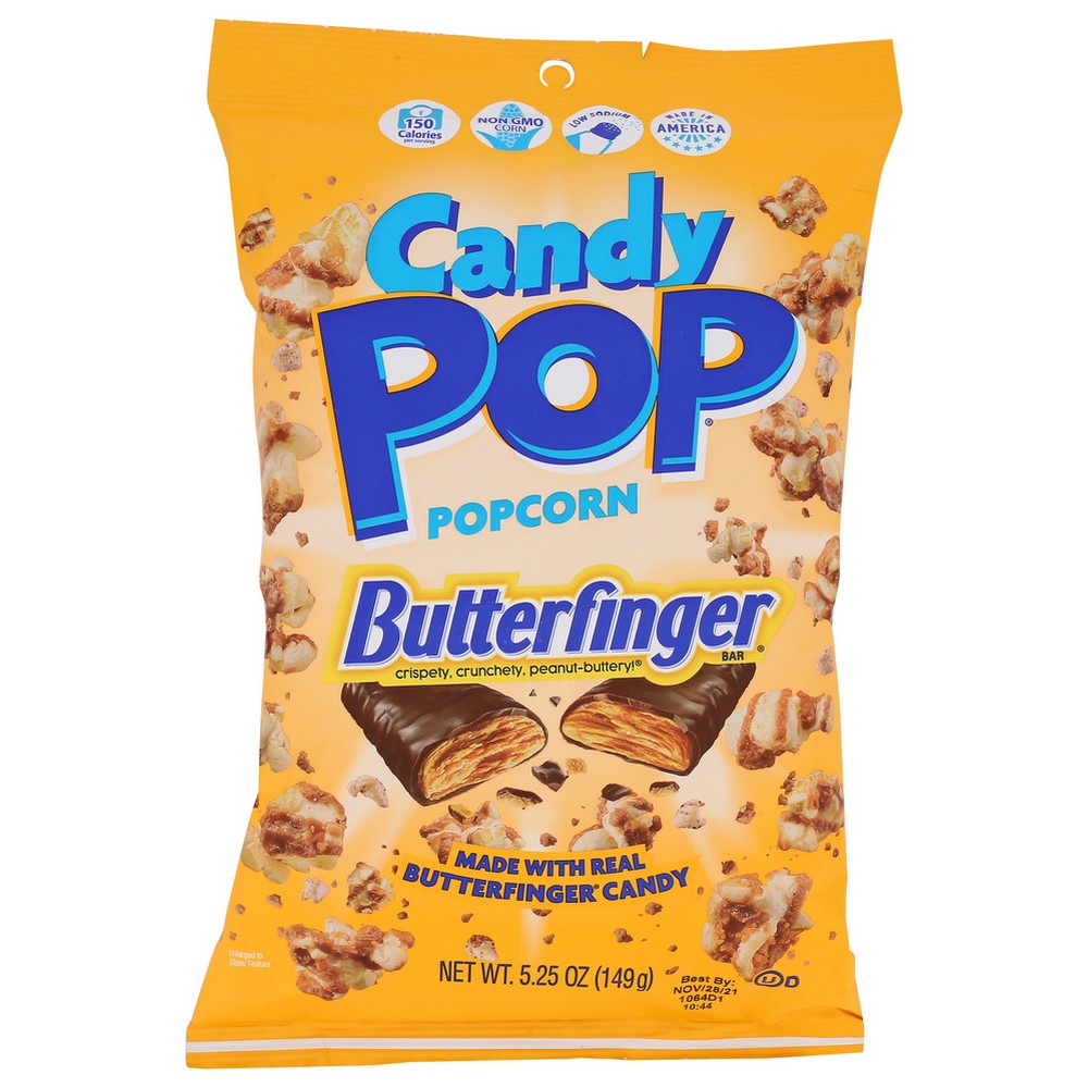 Cookie Pop Popcorn Popcorn Butterfinger - 5 Ounce, Case of 12