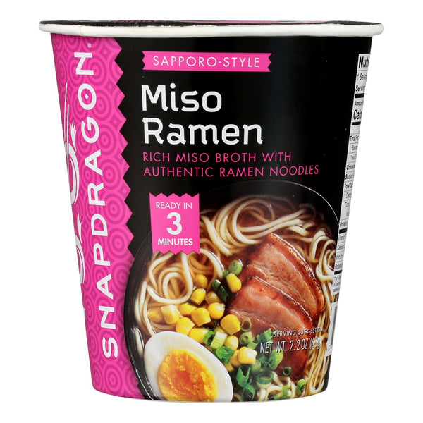 Snapdragon Foods - Ramen Cup Miso - Case of 6-2.2 Ounce