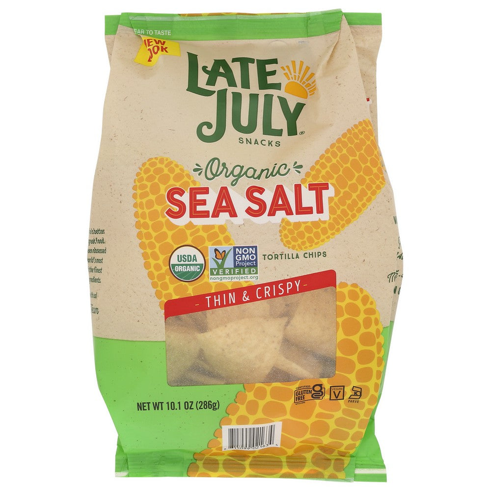 Late July Chip Tort Res Style Sea Salt - 10 Ounce, Case of 9