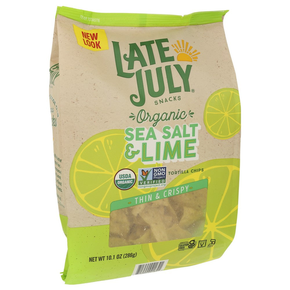 Late July Chip Tort Sslt Lime Rsty - 10 Ounce, Case of 9