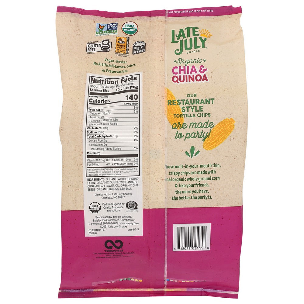 Late July Chip Tort Chia N Quinoa - 10 Ounce, Case of 9