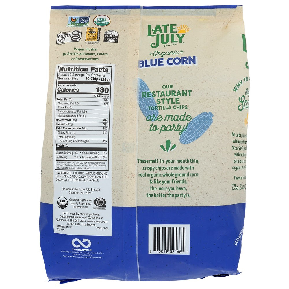 Late July Chip Tort Rest Styl Blue - 10 Ounce, Case of 9