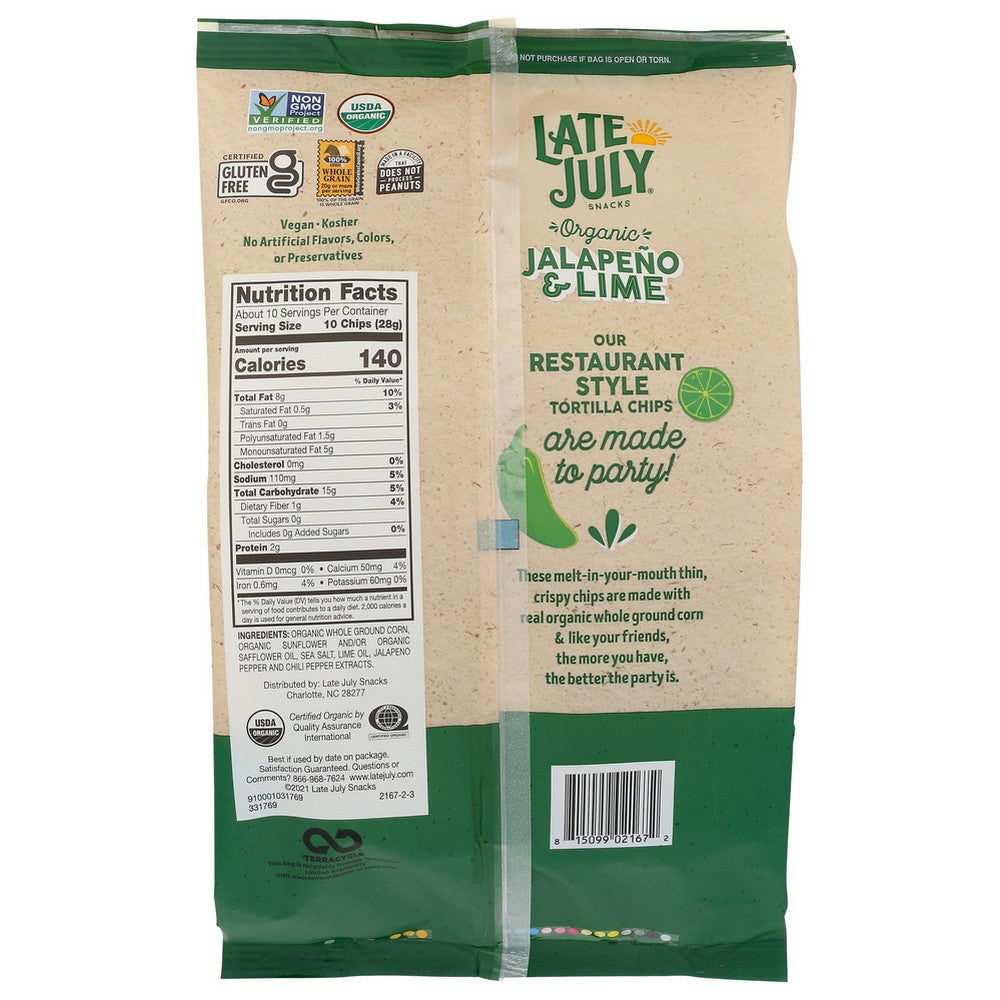 Late July Chip Tort Rest Styl Jal - 10 Ounce, Case of 9