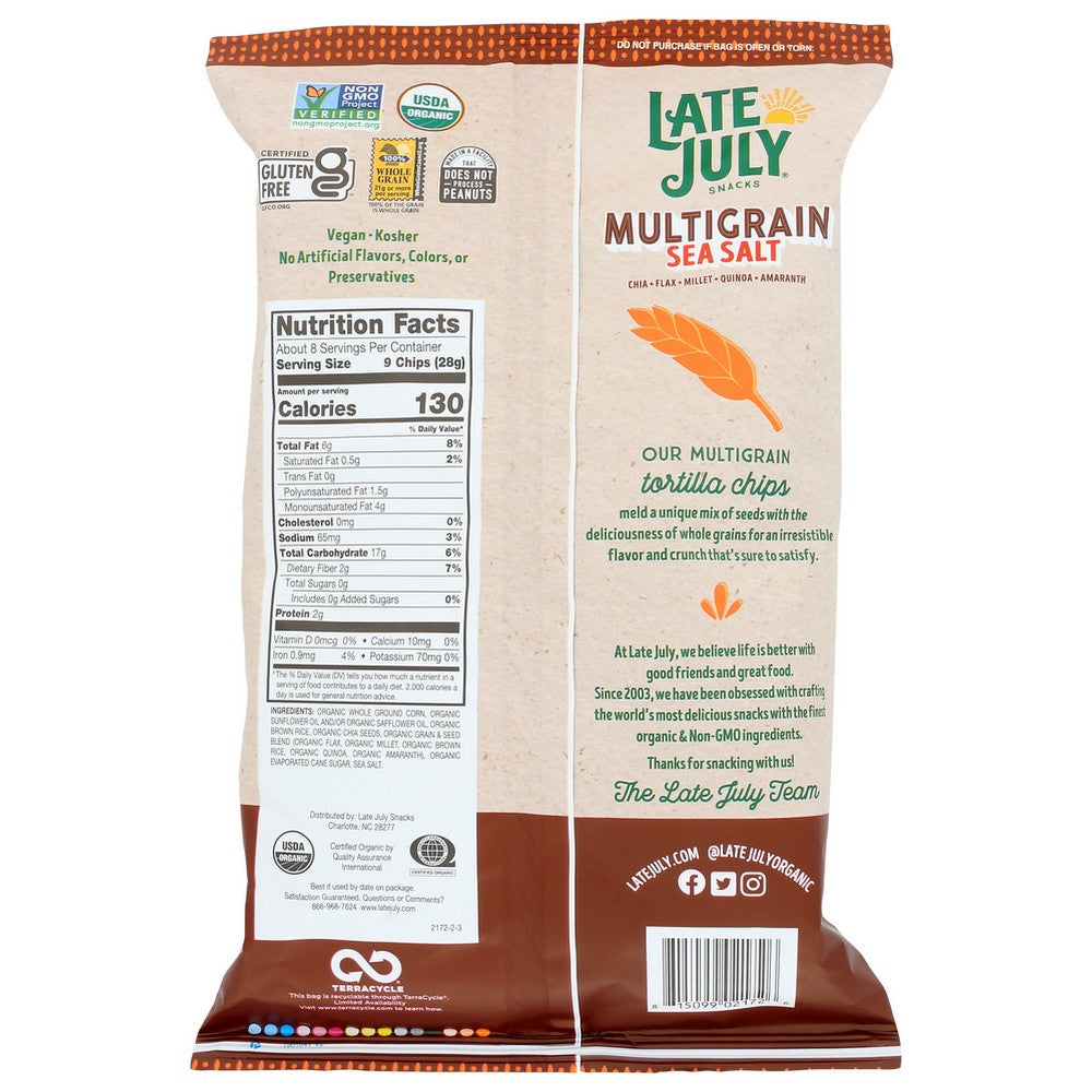 Late July Chip Mltigrn Sslt - 8 Ounce, Case of 12