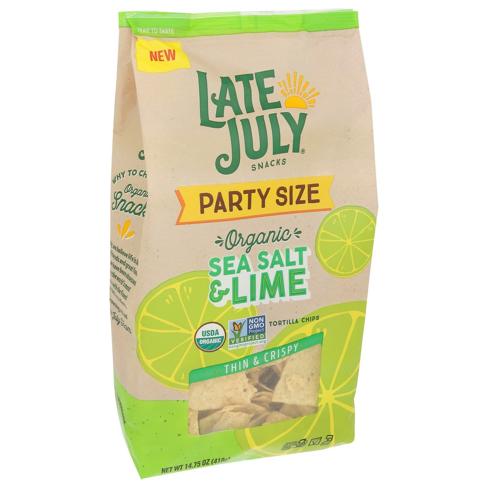 Late July Chip Tort Sslt Lm Prty Sz - 15 Ounce, Case of 9