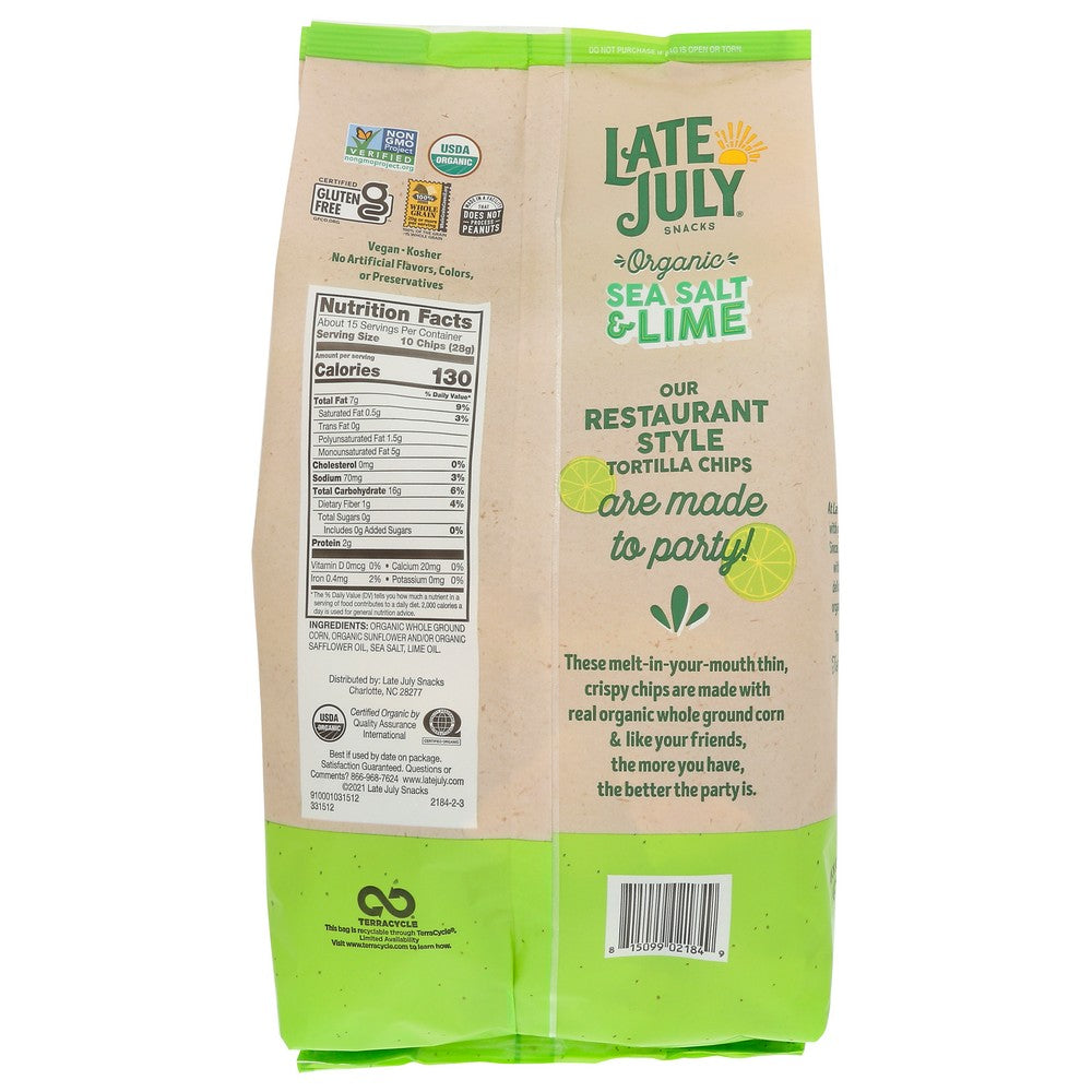 Late July Chip Tort Sslt Lm Prty Sz - 15 Ounce, Case of 9