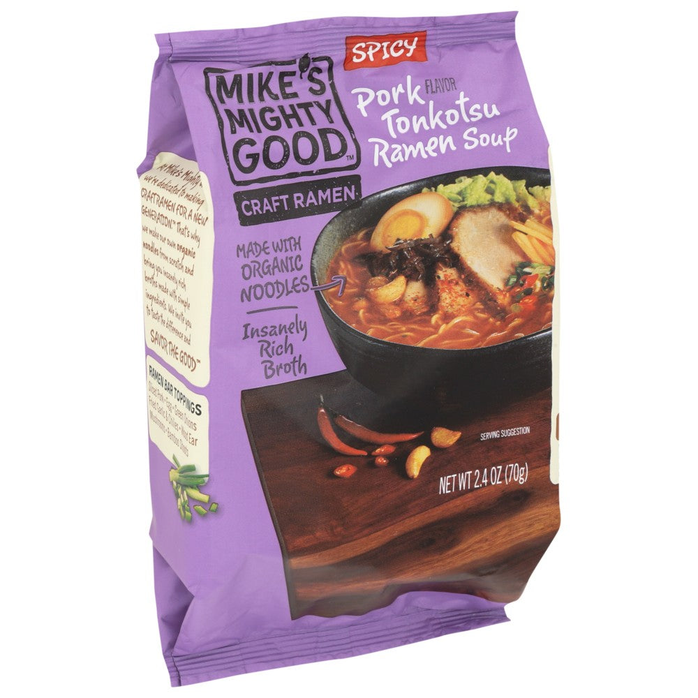 Mikes Mighty Good Soup Ramen Pork Spicy - 2 Ounce, Case of 7