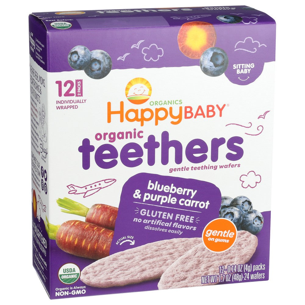 Happy Baby Wafr Blbry & Prpl Crrt Organic - 2 Ounce, Case of 6