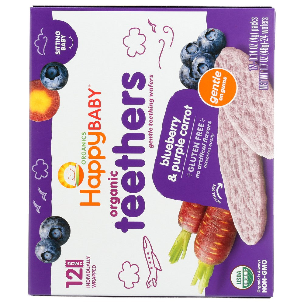 Happy Baby Wafr Blbry & Prpl Crrt Organic - 2 Ounce, Case of 6