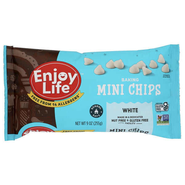 Enjoy Life® F13788W,  Baking Chocolate - Mini Chips (White Chocolate) 9 Ounce,  Case of 12
