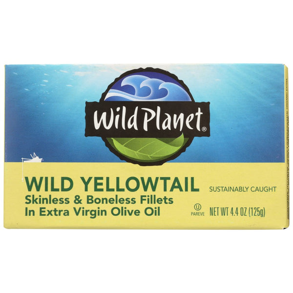 Wild Planet® 125, Wild Planet Fillets Oevoo, Skinless/Boneless Wild Yellowtail, 4.375 Oz.,  Case of 12