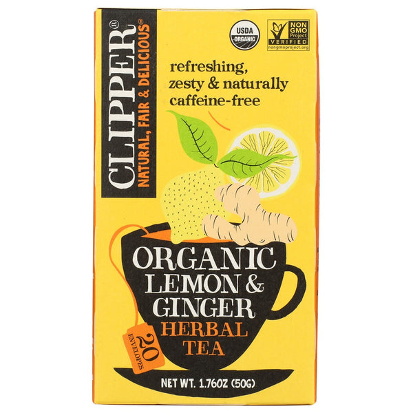 Clipper® 3015828,  Ct Organicanic Lemon & Ginger Hrbl Tea 20 Est 1.76 Ounce,  Case of 6