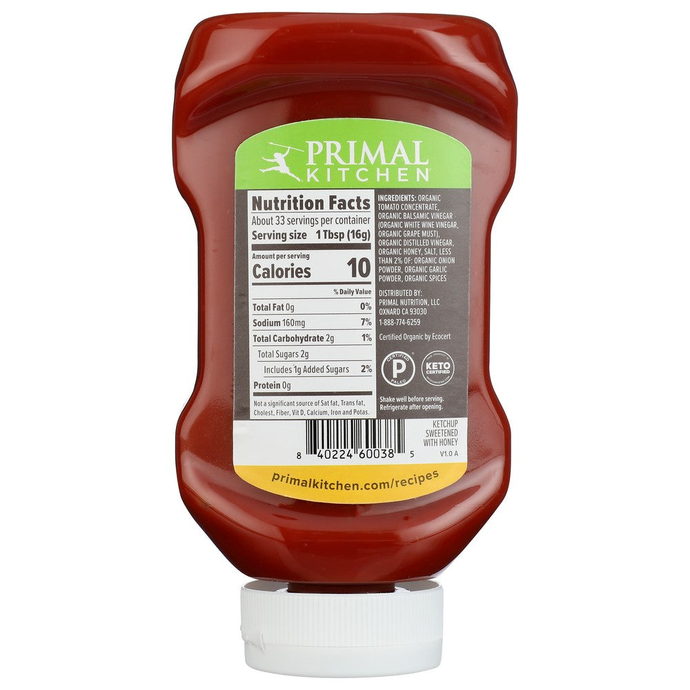 Primal Kitchen Ketchup W Honey Squeeze - 19 Ounce, Case of 6