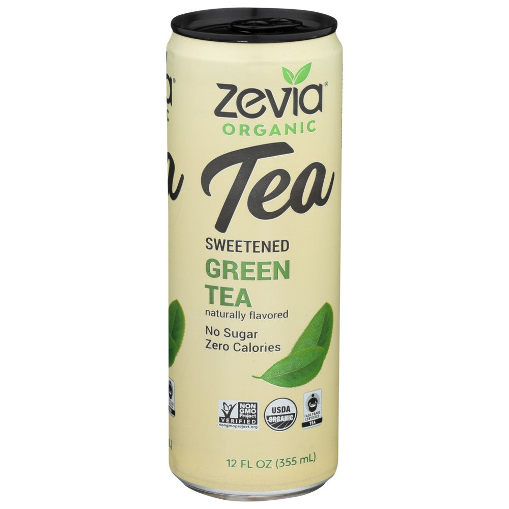 Zevia Tea Green Organic - 12 Fluid Ounce, Case of 12