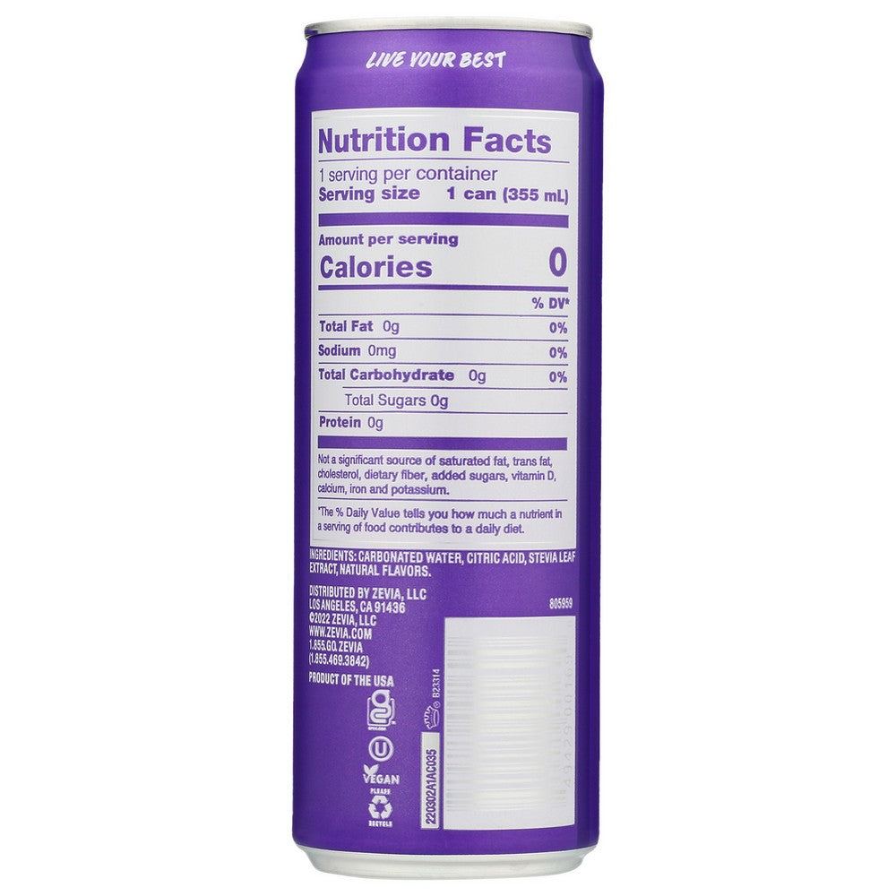 Zevia Soda Grape - 12 Fluid Ounce, Case of 12