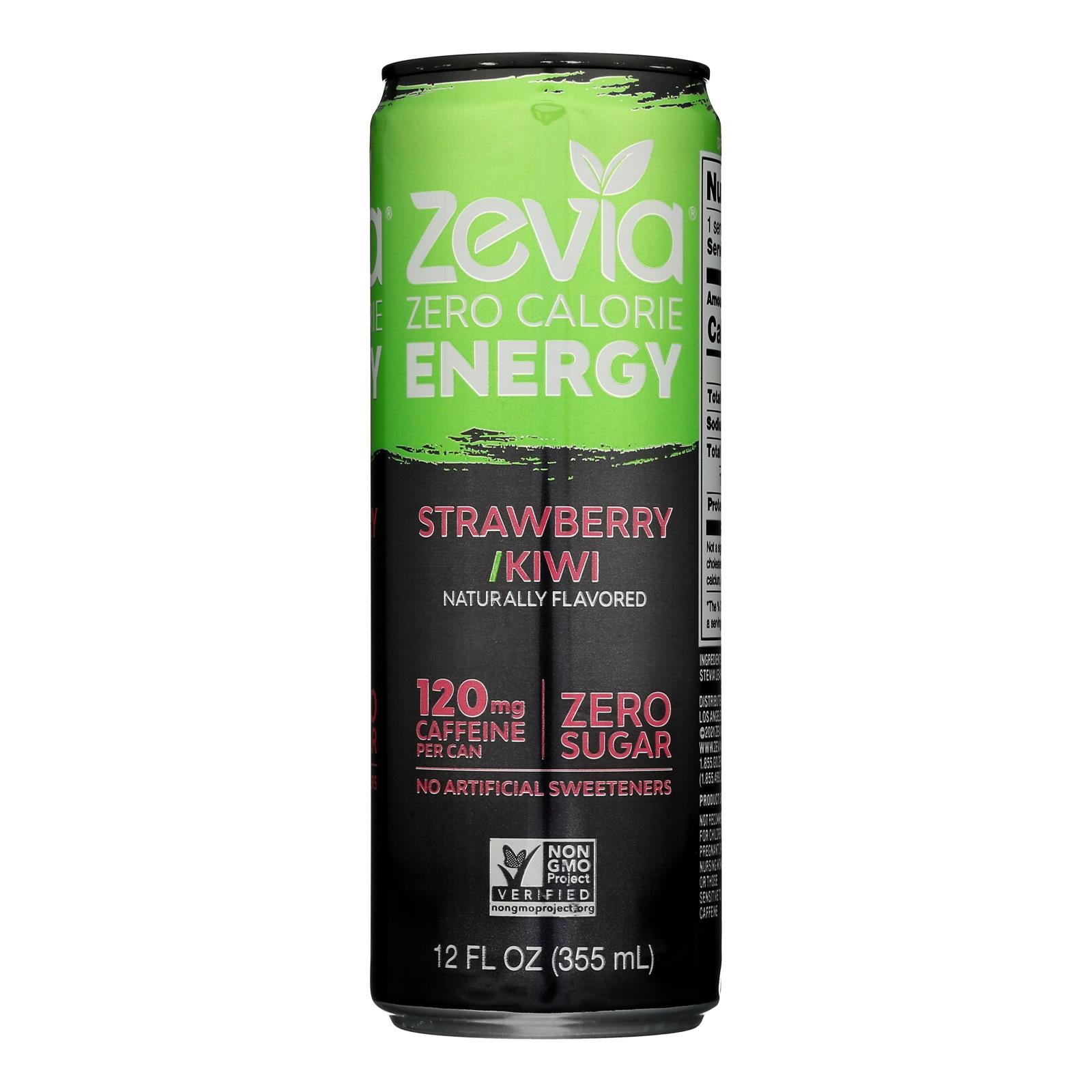 Zevia - Drink Energy Straw Kiwi - Case of 12-12 Fluid Ounce