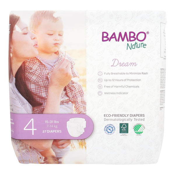 Bambo Nature - Diaper Size 4 - Case of 6-27 Count