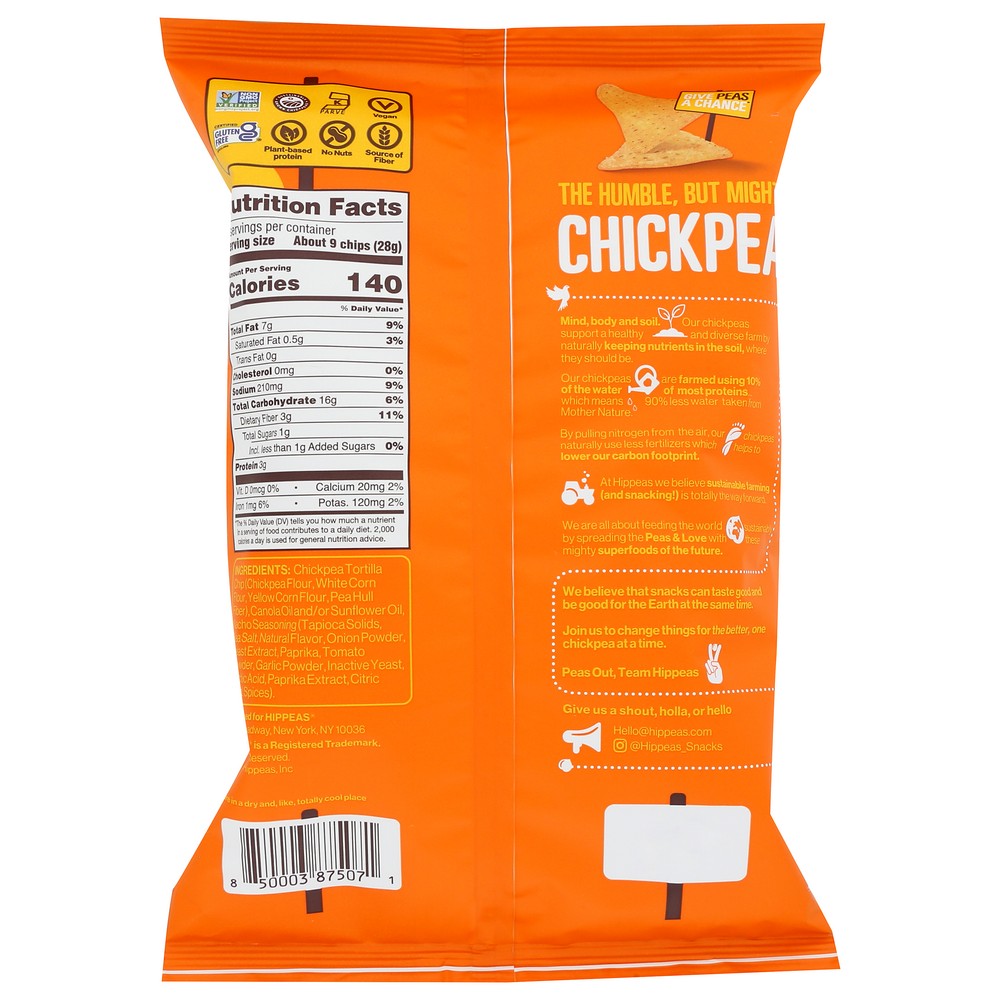 Hippeas Chips Tortilla Nacho Vbs - 5 Ounce, Case of 12