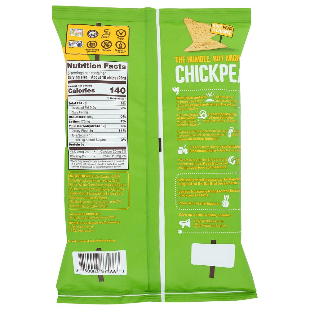 Hippeas Chips Tortilla Sslt Lime - 5 Ounce, Case of 12