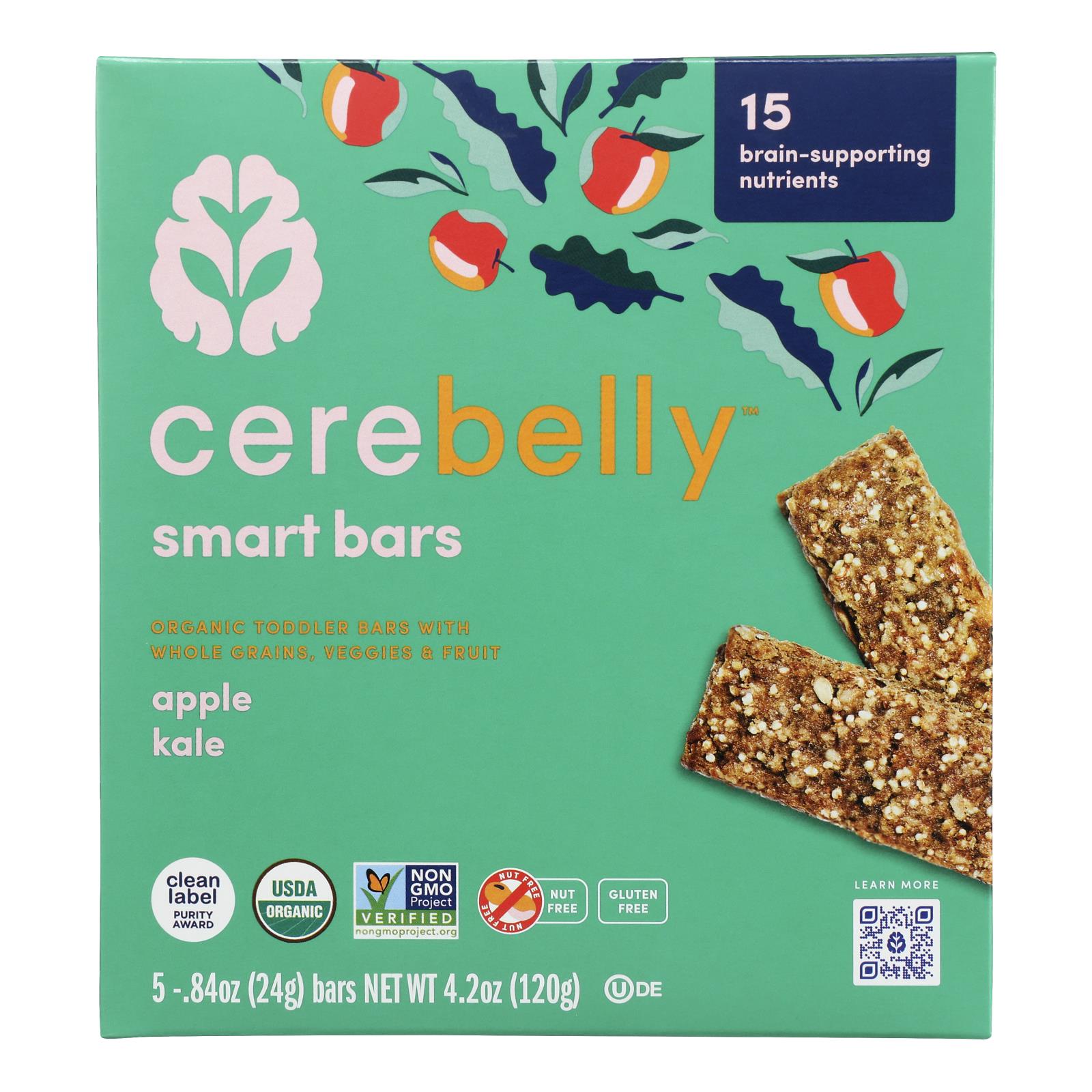 Cerebelly - Smart Bar Appl Kale - Case of 6-4.2 Ounce