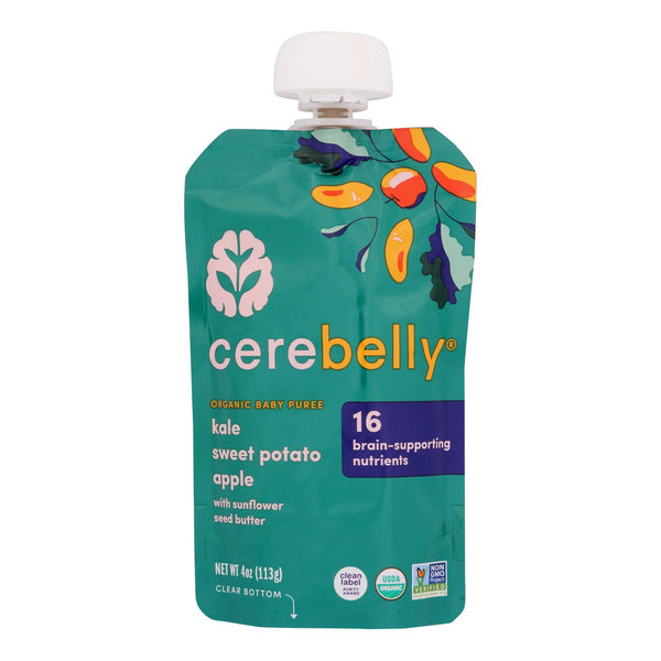 Cerebelly - Puree Kale Sweet Pot Ap - Case of 6-4 Ounce