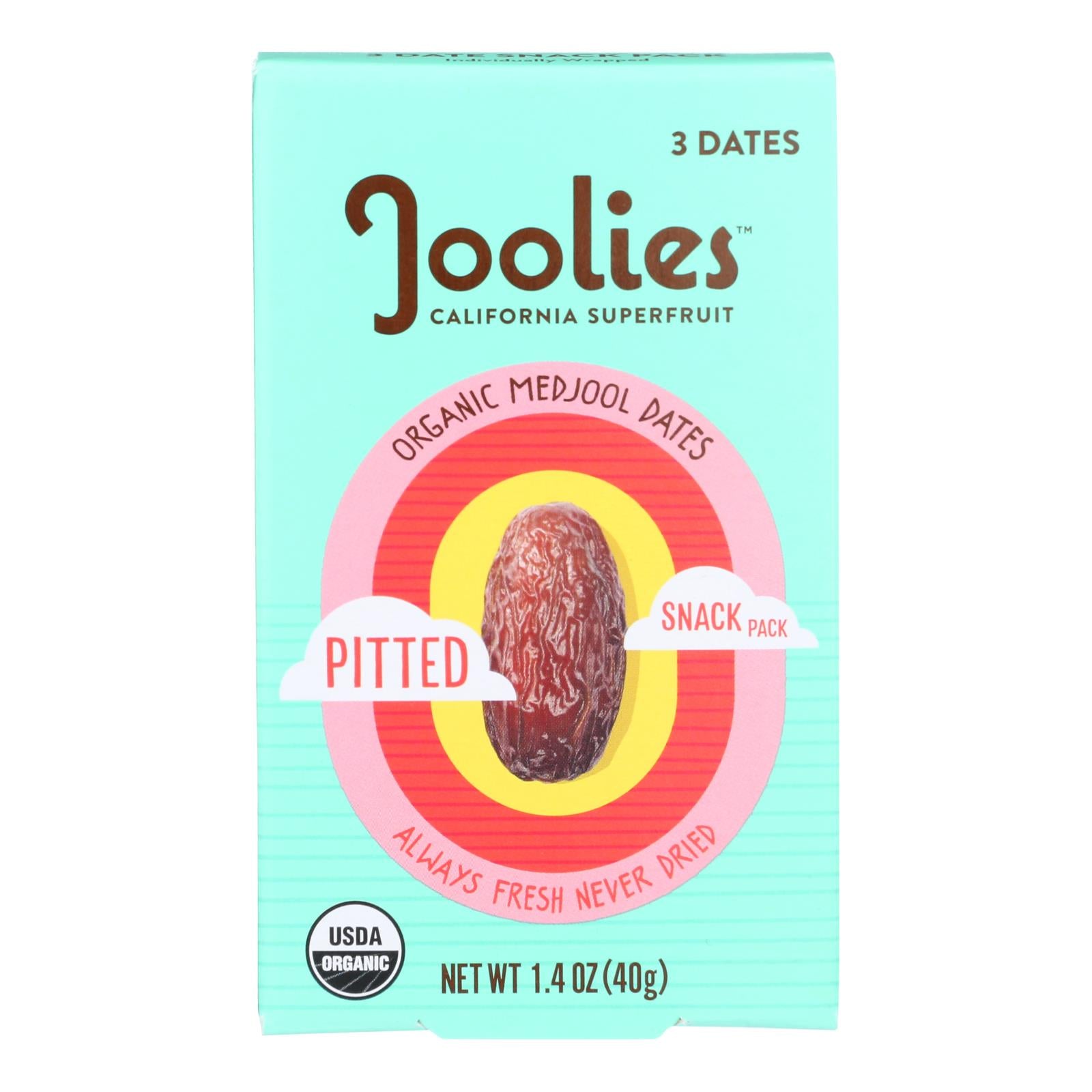 Joolies - Dates Pitted Snack Pack - Case of 12-1.4 Ounce