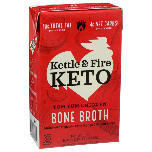 Kettle And Fire , Keto  Broth Tom Yum Keto Broth 16.9 Ounce,  Case of 6