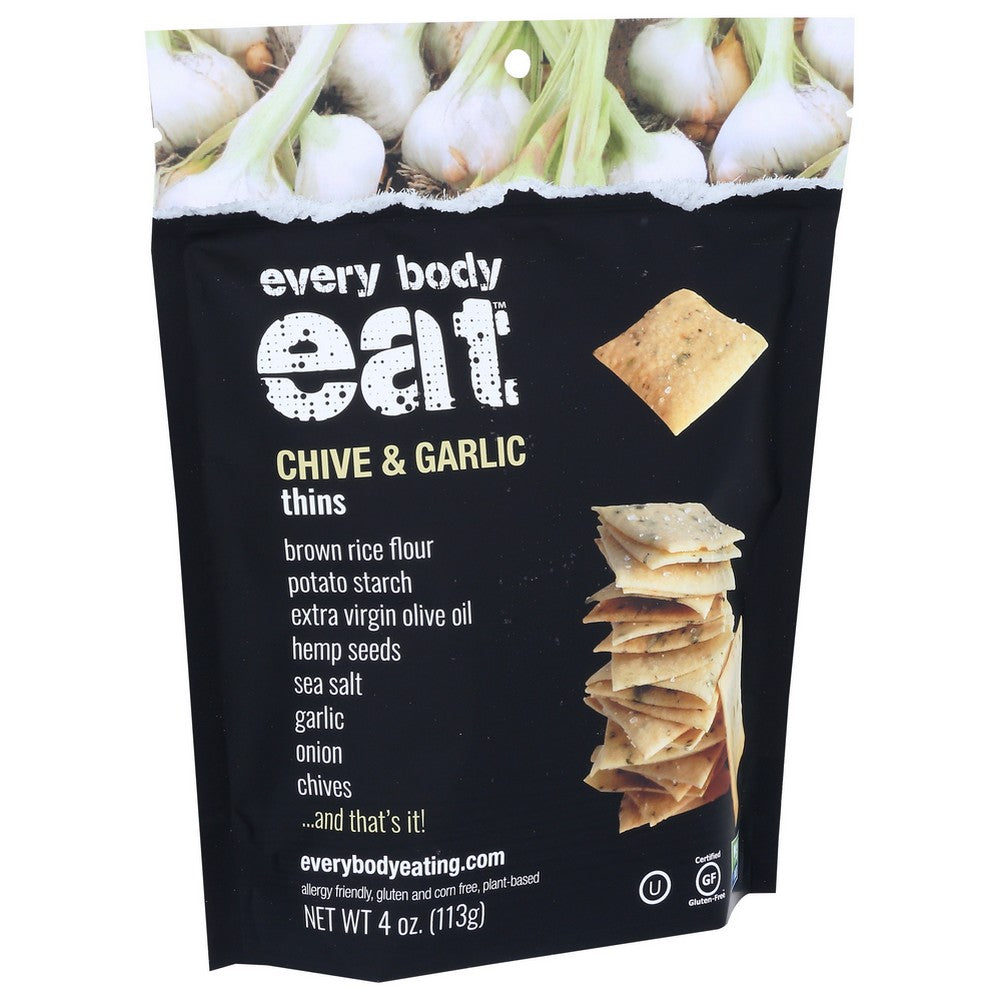 Every Body Eat Thins Chive And Garlic - 4 Ounce, Case of 6