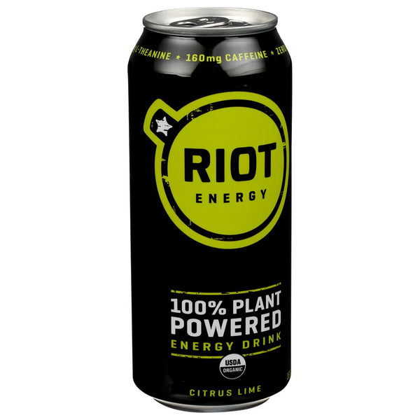 Teariot , Citrus  Plant Based Energy Drink Citrus  Lime- Riot Energy 16 Fluid Ounce,  Case of 12