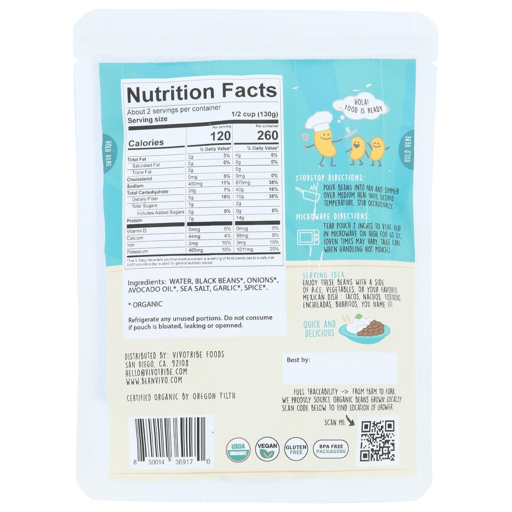 Beanvivo Beans Baja Black Organic - 10 Ounce, Case of 6